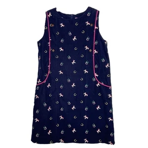 Lilly Pulitzer Corduroy Shift Dress Embroidered Equestrian Print Girl’s Size 12 - Picture 1 of 4