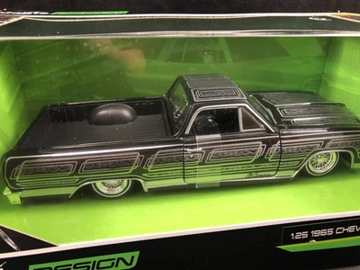 MAISTO LOWRIDERS 1:25 1965 EL CAMINO METALLIC BLACK/SILVER OUT OF PRODUCTION NEW - Image 1 of 3