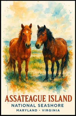 Assateague Island Wild Horses National Park Poster - Image 1 of 4
