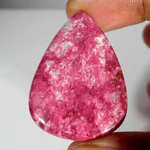 47.70Cts Natural Thulite Cabochon Loose Gemstone Pear 28x40x4mm - Picture 1 of 5