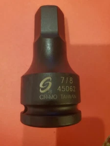 NUEVO - Sunex 45062 3/4 pulgadas unidad 7/8 pulgadas hexagonal driver enchufe de impacto. Envío gratuito. - Imagen 1 de 5