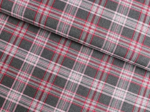 SCHOTTENKARO Stoff Tartan Glencheck DUNKELGRAU meliert Altrosa EUR 13,98/m - Bild 1 von 2