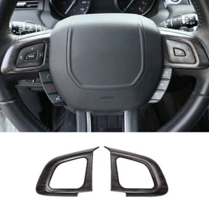 For Range Rover Evoque 2012-19 Black Wood Grain Steering Wheel Button Cover Trim - Foto 1 di 6