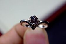 Alexandrite Ring Round Cut Gems June Birthstone Color Changing Ring Silver Ring