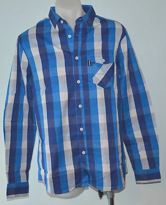 Bench Mens Casual Shirt - BLUE CHECK - SIZE - MEDIUM - NEW - Image 1 of 4