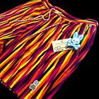 Psycho Bunny Geometric Colorful Flares Striped Camo Print Swim Trunks Large $95