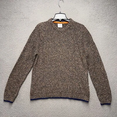 Suéter 7 Diamantes Reparar Grande Marrón Mezcla de Lana Cuello Redondo Pullover Informal Jersey Foto 1 de 4