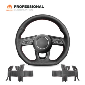 MEWANT Genuine Leather Car Steering Wheel Cover for Audi A3 A5 S3 S4 S5 RS3 RS5 - Imagen 1 de 10