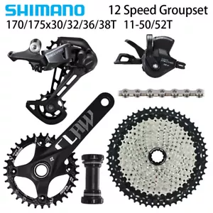 SHIMANO DEORE M6100 1x12 Speed Groupset 170/175mm Sunshine 11-50/52T KMC CHAIN - Picture 1 of 12