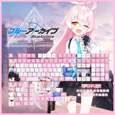 Takanashi Hoshino Blue Archive Mechanical Keycaps Thermal Sublimation Keyboards  - Image 1 of 4