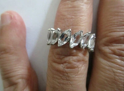 14K Gold Cubic Zirconia Eternity Wedding Band   6.10 Grams - Image 1 of 4