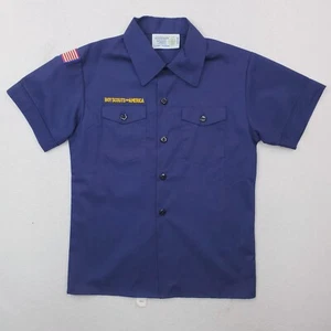 Boy Scouts Of America Shirt Youth Medium Blue BSA Uniform Top Button Up - Picture 1 of 9