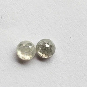 2 Stück Natürliche Lose Rosenschliff Diamant Paar Weiß Grau Farbe I3 Reinheit... - Bild 1 von 8