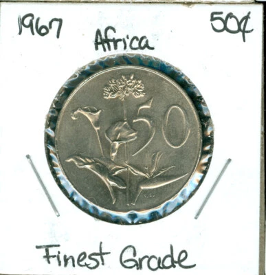 1967 SOUTH AFRICA 50 CENTS TOP GRADE GEM BU      90 CENTS SHIPPING * - Image 1 of 2