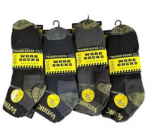 Men's Trainer Quarter Work Socks Ankle Re-inforced Hee Thick Heavy Duty 6-11 lot - Picture 1 of 4