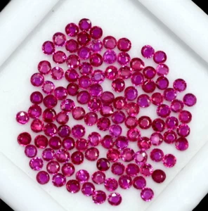Natural Ruby Round Cut 1.50 mm Lot 30 Pcs 0.87 Cts Lustrous Red Pink Gemstones - Picture 1 of 2
