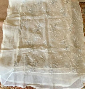 VINTAGE BEADED NET PANEL CURTAIN - CRAFTS REWORK REPAIR - Picture 1 of 7