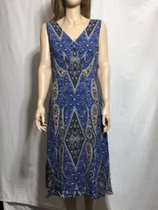 Damen-Midikleid neu mit Etikett Kobi Halperin V-Ausschnitt bedruckt ärmellos - Bild 1 von 6