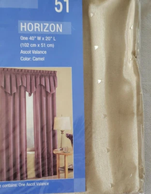 Set of 2 Ascot Valance V-shaped Curtain Designables 40Wx20L Chevron Accents New  - Image 1 of 4