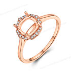 Perfect Cushion 6.5x6.5mm Ring Diamond Semi Mount Solid 10k Rose Gold Classical