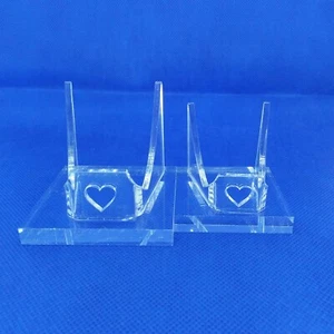 Heart stand, acrylic, display stand, 3 sizes sm med lg, gemstone specimens - Picture 1 of 14