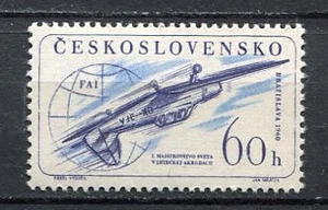 37095) CZECHOSLOVAKIA 1960 MNH** ŠKODA PLANE 1V