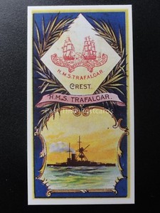 No.12 HMS TRAFALGAR BATTLESHIP Battleships & Crests REPRO of R.J.Hill 1901