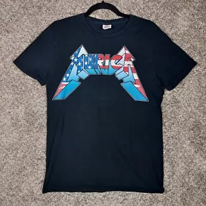 T-shirt Murica stile Metallica uomo taglia M maglietta nera bandiera americana patriottica - Foto 1 di 10