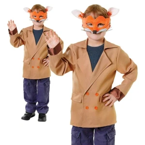 Kids Fantastic Mr Fox Costume Jacket Boys Girls Child Fancy Dress Book Day - Picture 1 of 3