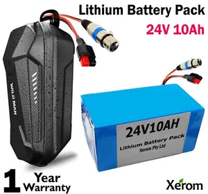 24V 10Ah eBike Lithium Battery W/BMS Electric Scooter Mobility Bike Buggy + Case - Picture 1 of 5