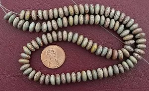 8 mm Rondelle versteinerter fossiler Achat Perlen 15 Zoll Strang - Bild 1 von 1