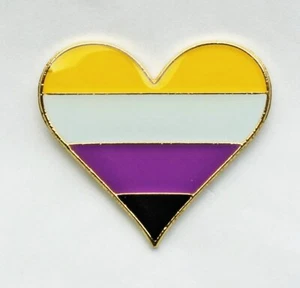 Nicht Binär Herz Anstecker Pin, non binary heart pin - Bild 1 von 1