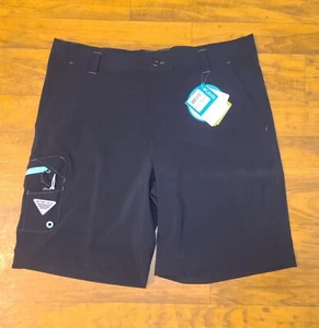 Columbia Men's 10" Shorts Terminal Tackle Cargo Bottle Opener 38 Black&Teal NWT - Picture 1 of 15