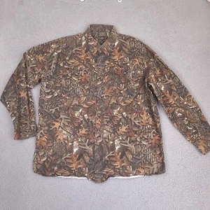 CE Schmidt Workwear Shirt Mens XL Brown Forest Floor Camo Button Up Canvas - Picture 1 of 12