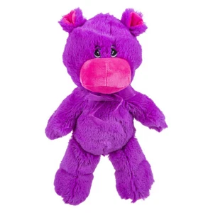 11'' Cute Neon Purple Hippo With Bow Tie Cuddly Soft Stuffed Animal Plush Toy - Picture 1 of 2