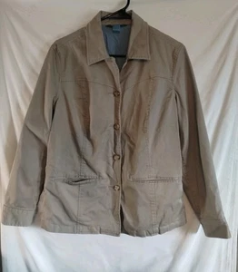 Duluth Trading Co Jacket M Khaki Cotton Work Chore Barn Coat Blazer Jacket Tan - Picture 1 of 9