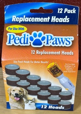 Pedi Paws 12 Pack Replacement Heads PediPaws New Sealed Dog Nail Grinder - Image 1 of 3