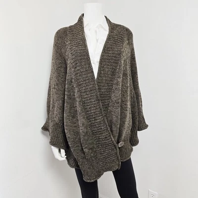 Soft Surroundings Cape Poncho Cardigan Size L/XL Chaing Mai Knit Brown Knit Wrap - Image 1 of 4