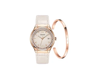 JULIUS Women watch JA-1395 C pink white + bracelet JSB-078 B rosegold - Bild 1 von 4