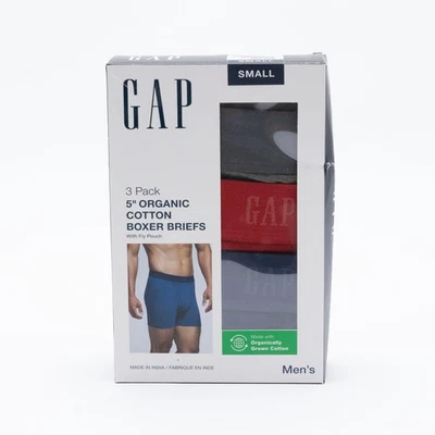 GAP мужчин 3-Pk хлопок эластичной трусы-боксеры серый/красный/темно-синий размер S - Изображение 1 из 3