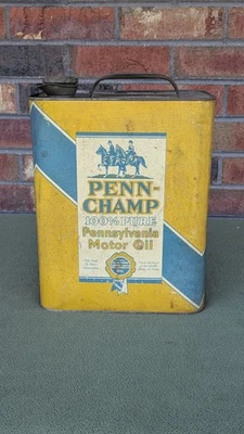 Penn Champ vintage muito raro 2 gal. Lata de óleo - Vazia - Desejável - Peça de leilão  - Imagem 1 de 4