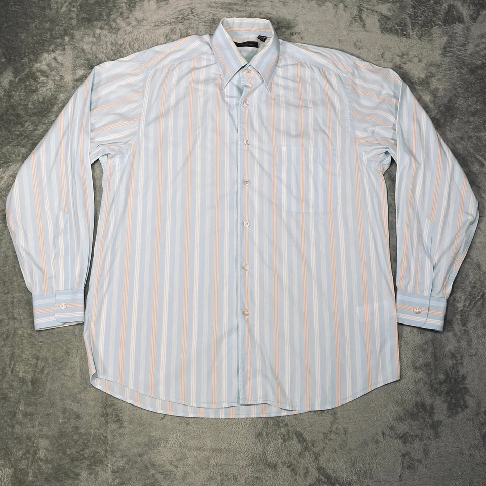 Camisa Ermenegildo Zegna Para Hombres Grande Rayas Abotonada Manga Larga Vestido Informal Foto 1 de 4