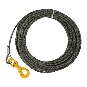 16inx100FT Steel Winch Cable w/ Self-Locking Swivel Hook Load 2469.18 lbs - Bild 1 von 8