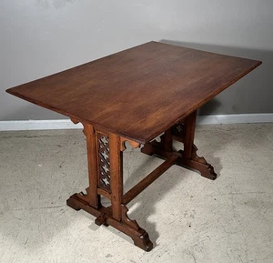 43" Long Petite French Antique Gothic Kitchen/Dining/Side Table - Picture 1 of 7