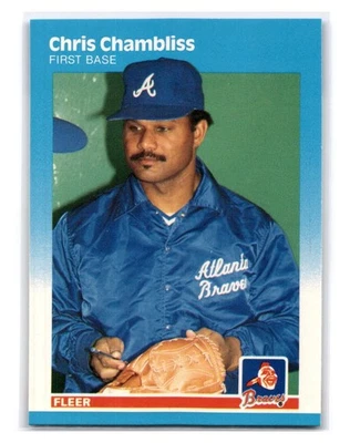 1987 Fleer Glossy #513 Chris Chambliss - Atlanta Braves - Image 1 of 2