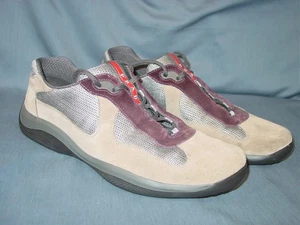 Größe 12 – Prada Americas Cup braune burgunderrote Wildleder-Sneaker🤎 EINZELHANDEL 925 $! - Bild 1 von 14