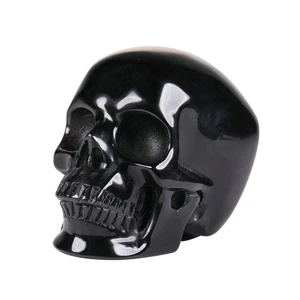Calavera de cristal de obsidiana negra MR.SKULL 2,0", piedras preciosas talladas a mano bellas artes... - Imagen 1 de 7