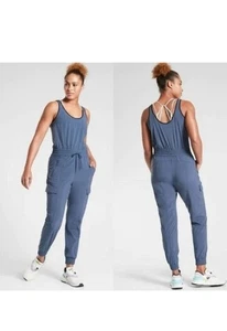 Athleta Unbound Jumpsuit in Iron Blue Size Large - Picture 1 of 7