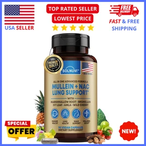 Mullein Leaf & NAC Lung Cleanse – Detox Support for Lungs, Sinus & Mucus Relief - Picture 1 of 13