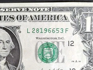 Dollarschein Geburtstag Jubiläum Seriennummer 8. Februar 1966 3. Mai 1966 - Bild 1 von 3